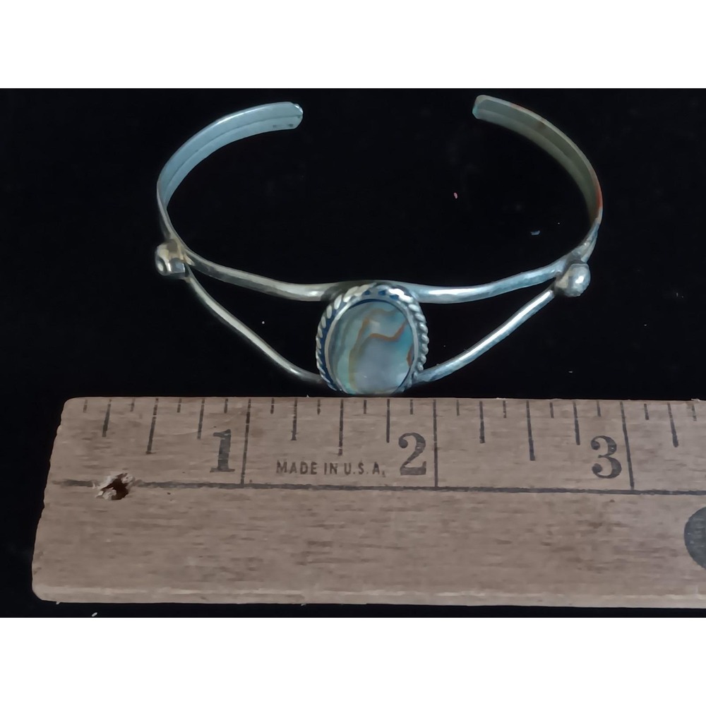 925 Bracelet Mother Of Pearl Cuff Bracelet - Picture 4 of 7